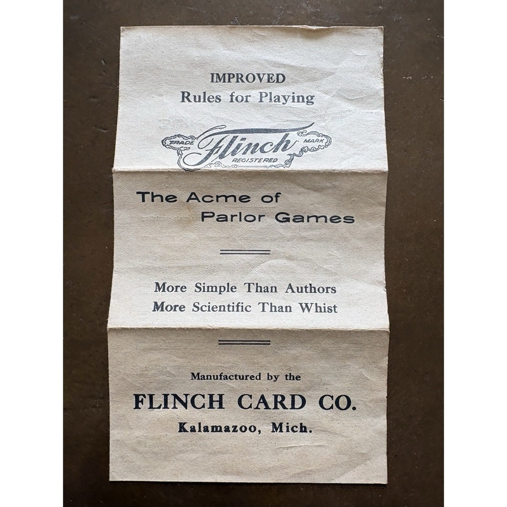ANTIQUE 1913 FLINCH CARD GAME ALL COMPLETE in ORIGINAL BOX w/INSTRUCTIONS - Picture 3 of 11